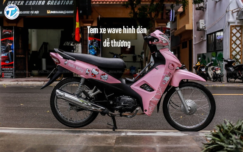 Mẫu tem trùm xe wave 110 dễ thương - đáng yêu phù hợp cho nữ